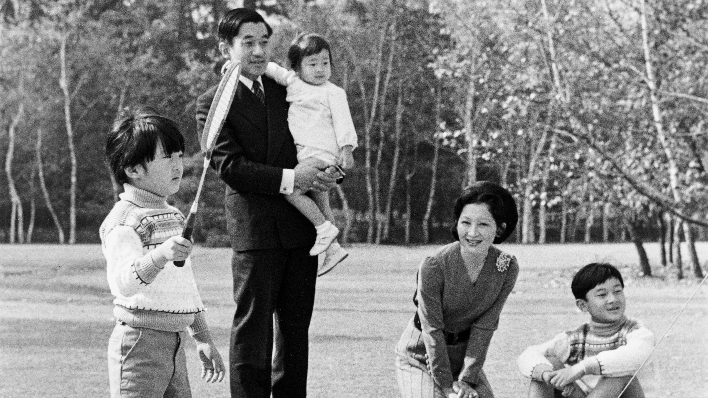 Die Familie von Kronprinz Akihito im Togu-Palaste in Tokio am 30. 11.1972