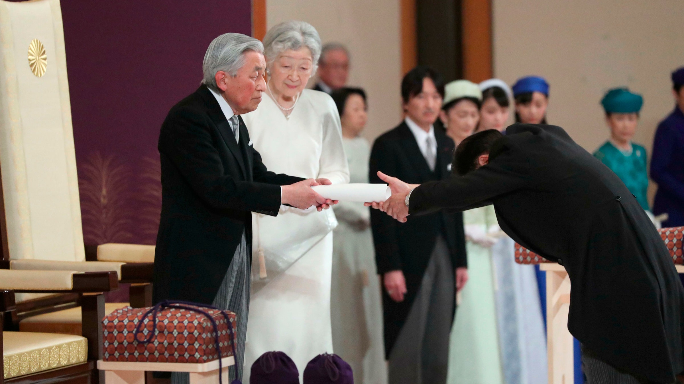 Akihito im April 2019n bei seiner Abdankung