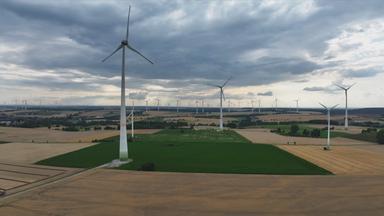 Windräder in der Landschaft