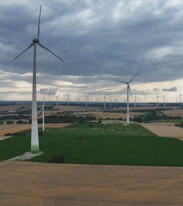 Windräder in der Landschaft