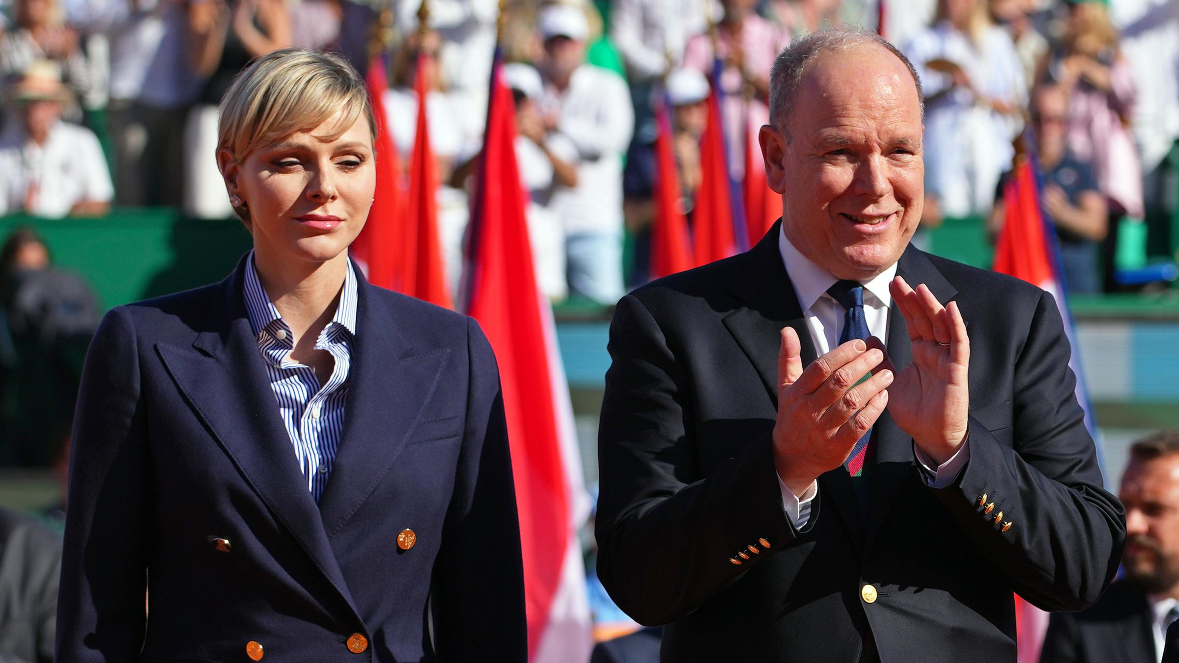 Charlène und Albert stylisch beim Tennisturnier