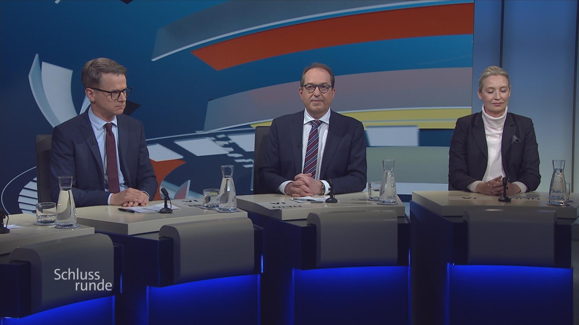 Alexander Dobrindt in der ZDF-Wahlsendung Schlussrunde