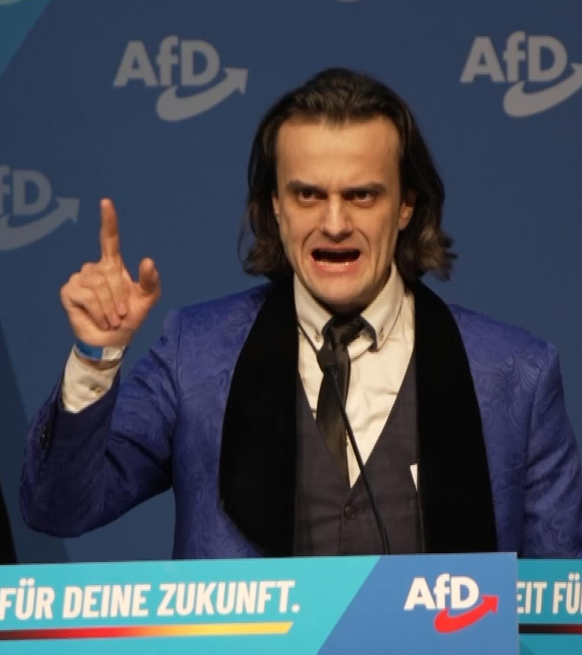 Alexander Eichwald auf dem AfD-Parteitag in der Hessenhalle in Gießen am 29.11.2025.