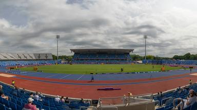 Blick auf die Wettkampfarena im Alexander Stadium während der britischen Leichtathletik-Meisterschaften 2026.