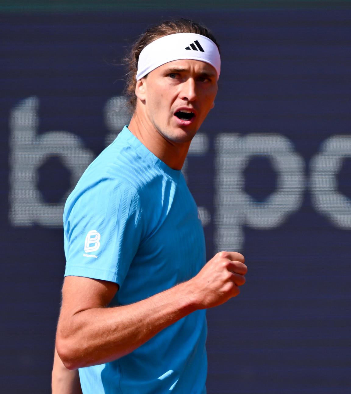 Tennisspieler Alexander Zverev in Aktion am 16.04.2026 in München.