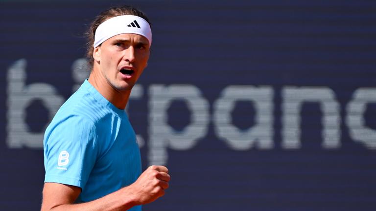 Tennisspieler Alexander Zverev in Aktion am 16.04.2026 in München.