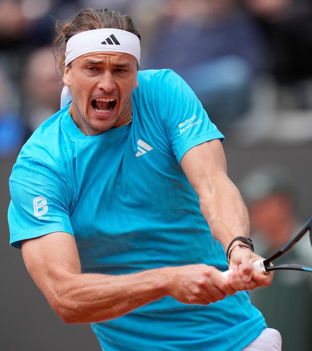Alexander Zverev in der 3. Runde gegen Alexander Blockx am 10.05.2026 in Rom. 