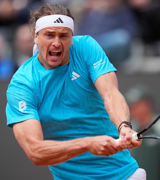 Alexander Zverev in der 3. Runde gegen Alexander Blockx am 10.05.2026 in Rom. 