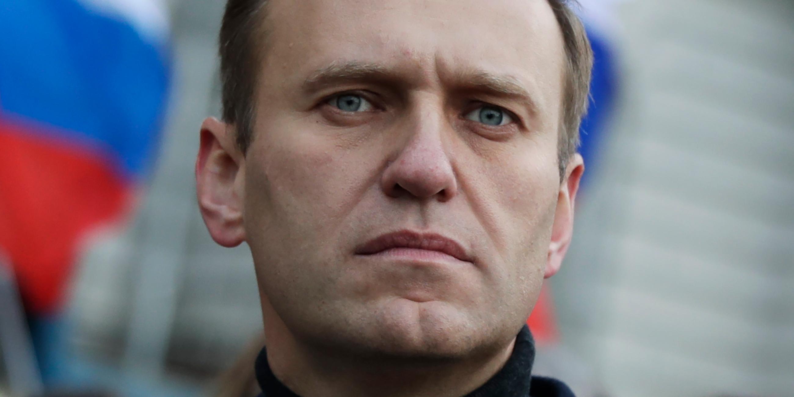 Der russische Oppositionsaktivist Alexej Nawalny nimmt im. Februar 2020 an einer Demonstration in Moskau teil.