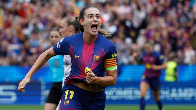 Alexia Putellas (FC Barcelona) jubelt über das 2:1 gegen Bayern im Champions-League-Halbfinale.