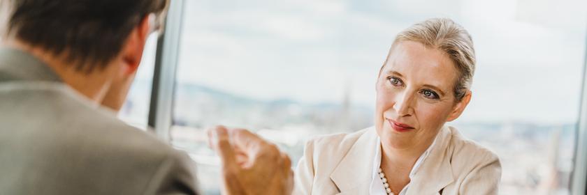 Alice Weidel im ZDF-Sommerinterview in Wien.