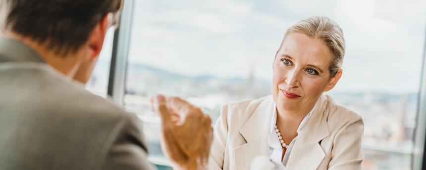 Alice Weidel im ZDF-Sommerinterview in Wien.