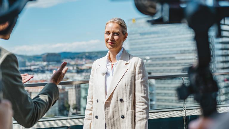 Alice Weidel im ZDF-Sommerinterview in Wien.