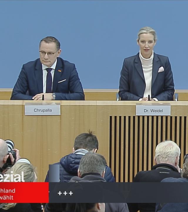 Die AfD-Vorsitzenden Alice Weidel und Tino Chrupalla zum ergebnis der Bundestagswahl