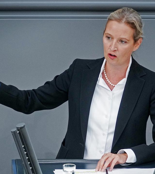 Alice Weidel (AfD) bei der Generaldebatte im Bundestag am 07.09.2022 in Berlin