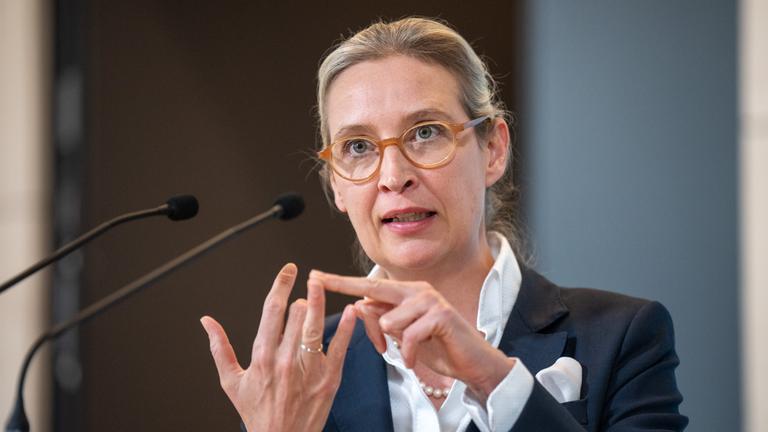 Alice Weidel bei der Fraktionssitzung der AfD