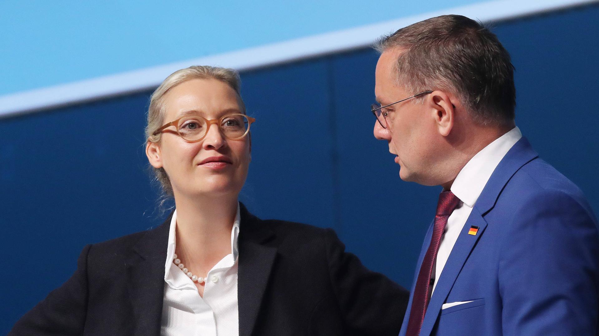 Alice Weidel und Tino Chrupalla am 29.06.2024 in Essen.