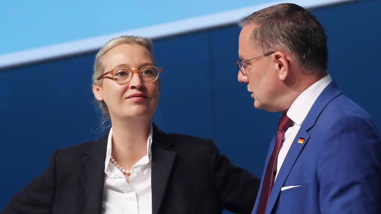 Alice Weidel und Tino Chrupalla am 29.06.2024 in Essen.