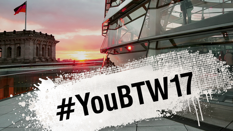 Reichstagskuppel und Hashtag #YouBTW17