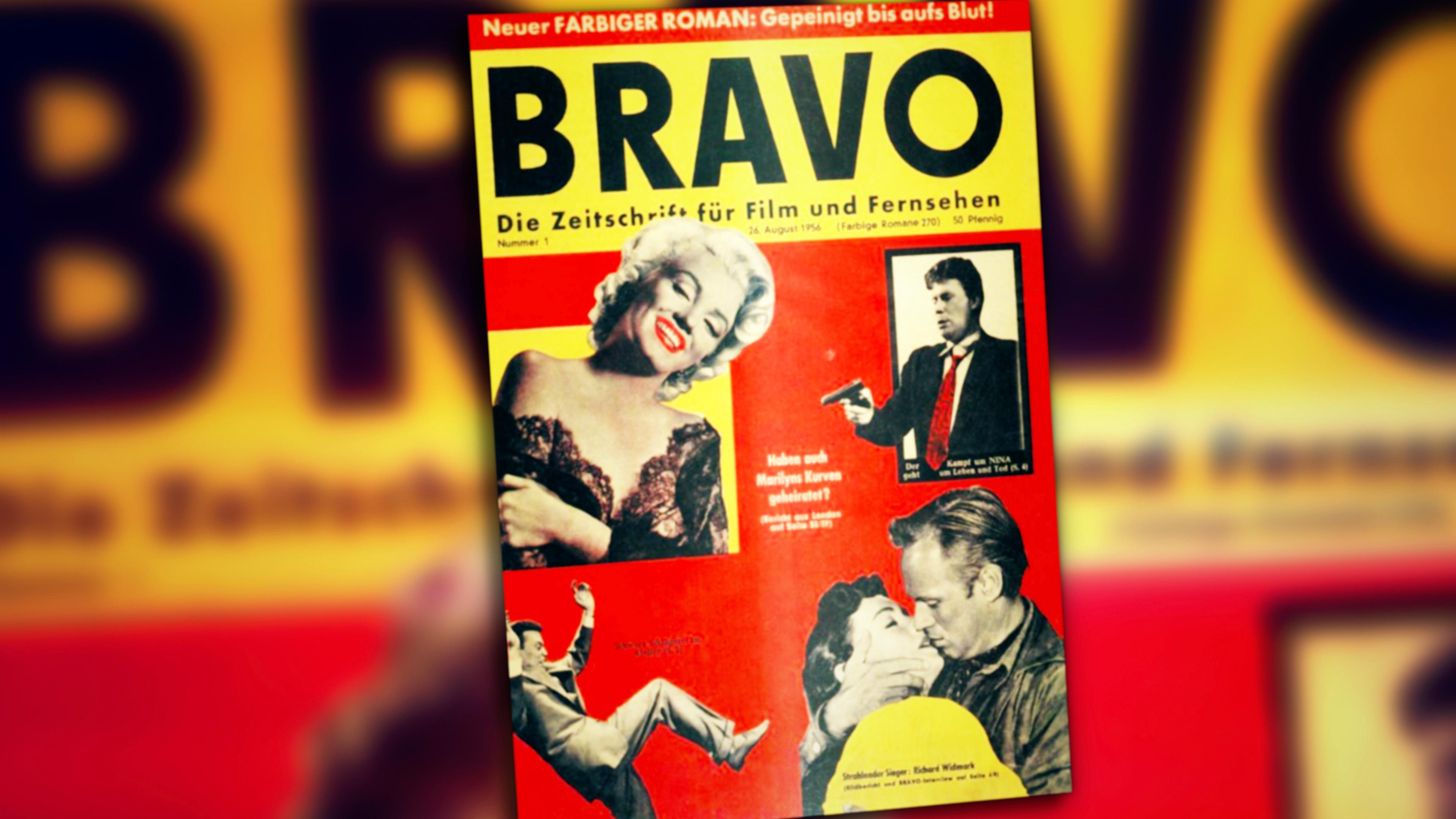  Ein buntes Magazin-Cover zeigt berühmte Filmstars aus den 1950er Jahren.