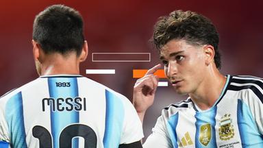 Julian Alvarez und Lionel Messi