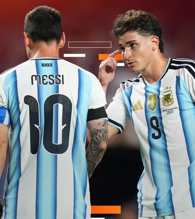 Julian Alvarez und Lionel Messi