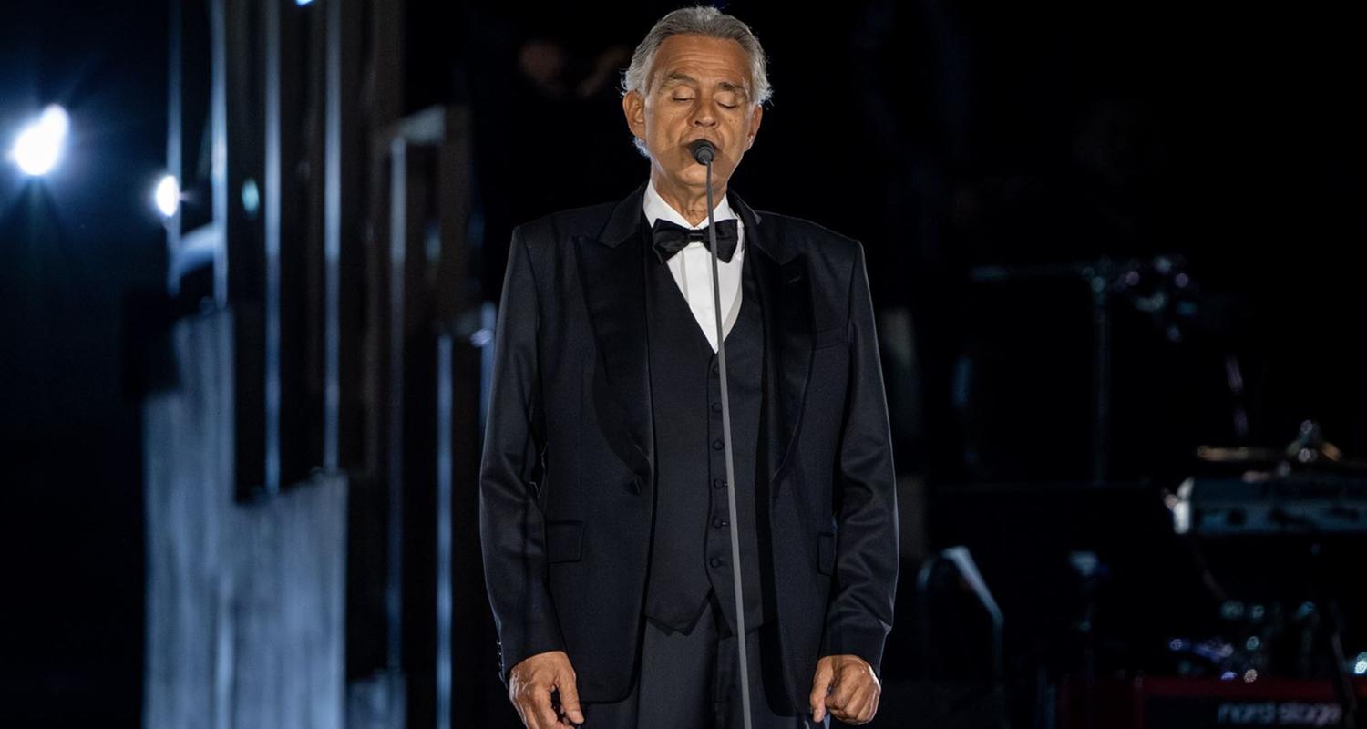 Andrea Bocelli beim "Grace for the World" Konzert auf dem Petersplatz.