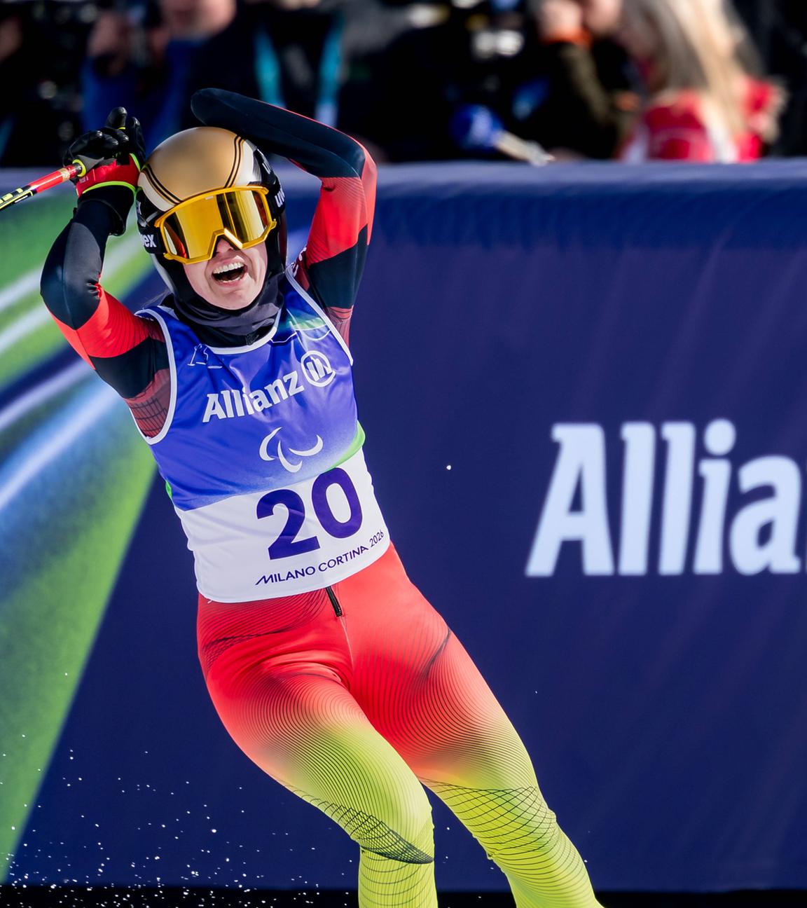 Andrea Rothfuss beim Super-G der Frauen, Paralympics Mailand–Cortina 2026.