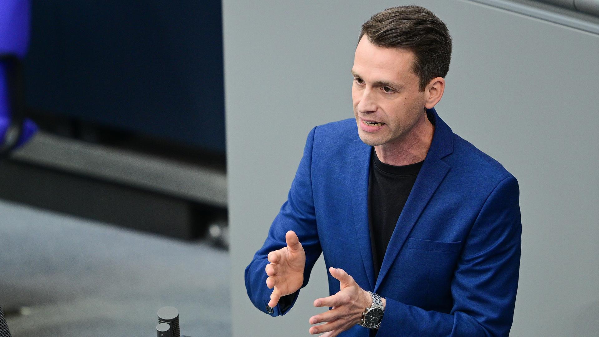 Andreas Audretsch (Bündnis 90/Die Grünen), Abgeordneter im Deutschen Bundestag, spricht während der 5. Sitzung des Deutschen Bundestags am 16.05.2025. 