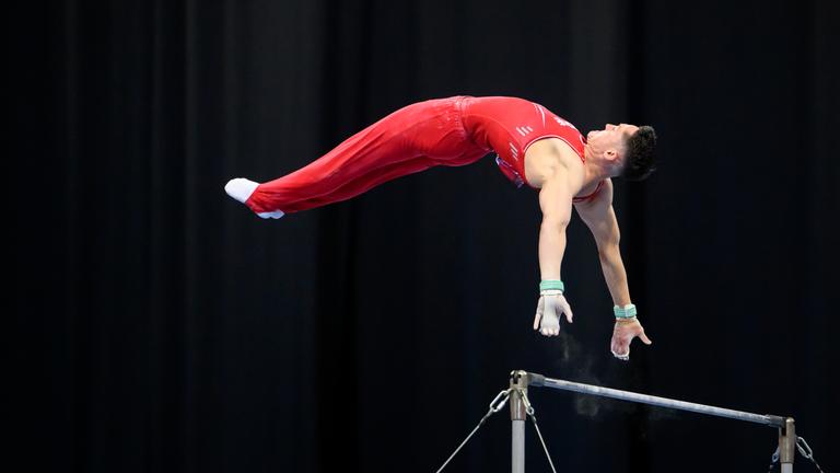 Andreas Toba am Reck bei den Finals 2026. 