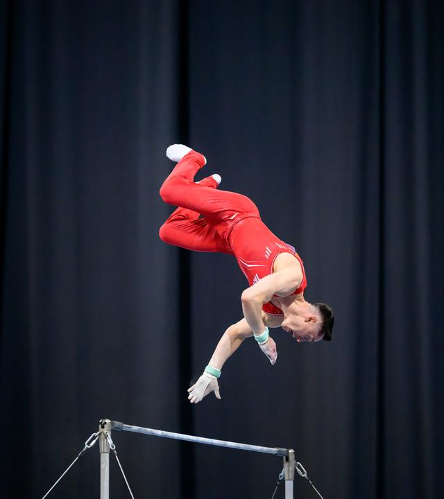 Andreas Toba am Reck bei den Finals 2026. 