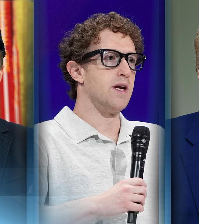 Elon Musk, Mark Zuckerberg und Donald Trump.