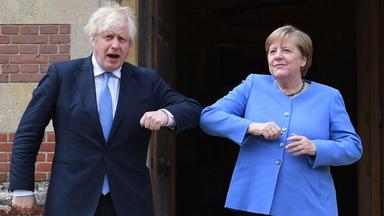 Angela Merkel besuch Preminister Boris Johnson
