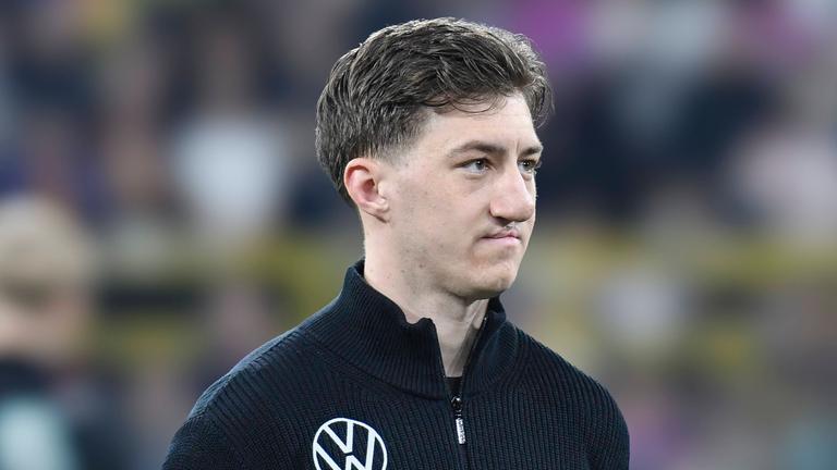 Fußballer Angelo Stiller in Aktion im Spiel zwischen Deutschland gegen Italien am 23.03.2025 im Signal Iduna Park in Dortmund.
