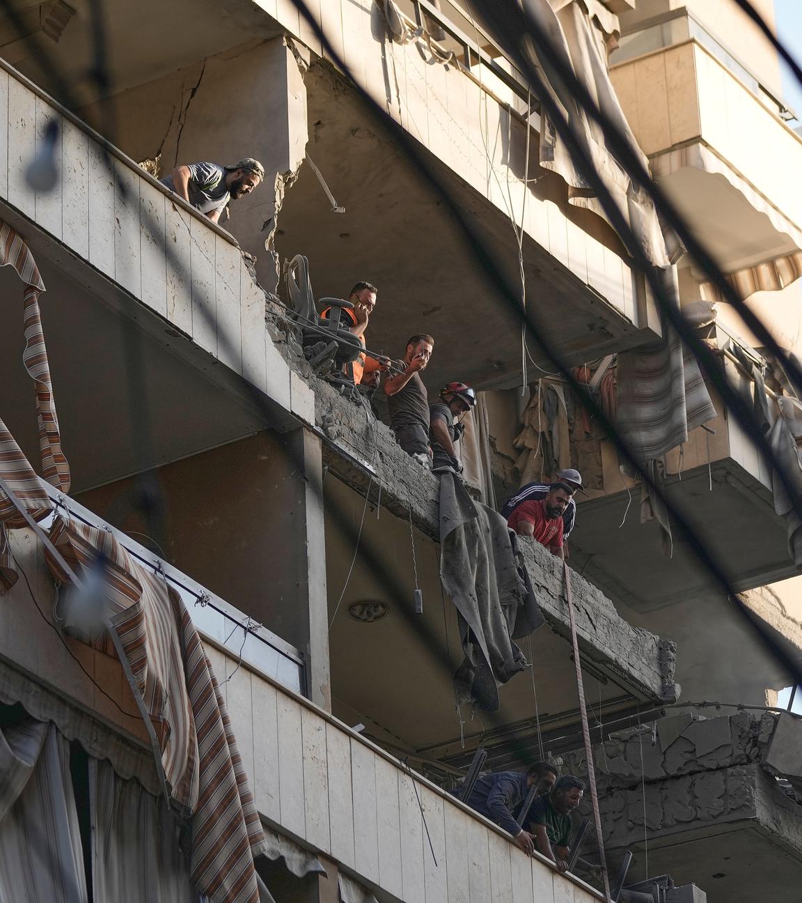 Ein Apartment in Beirut, das vom israelischen Angriff getroffen wurde.