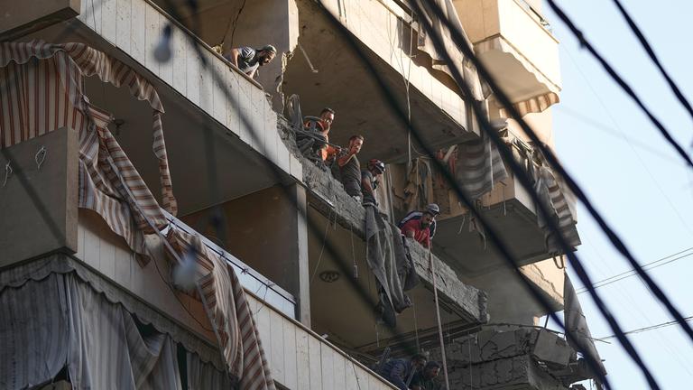 Ein Apartment in Beirut, das vom israelischen Angriff getroffen wurde.