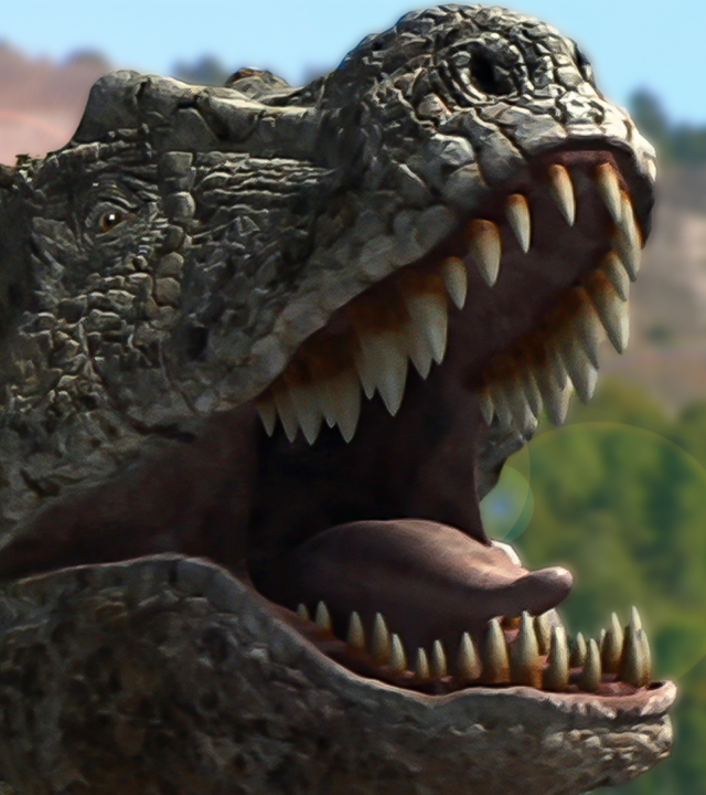 Animation eines Dino-Kopfes.