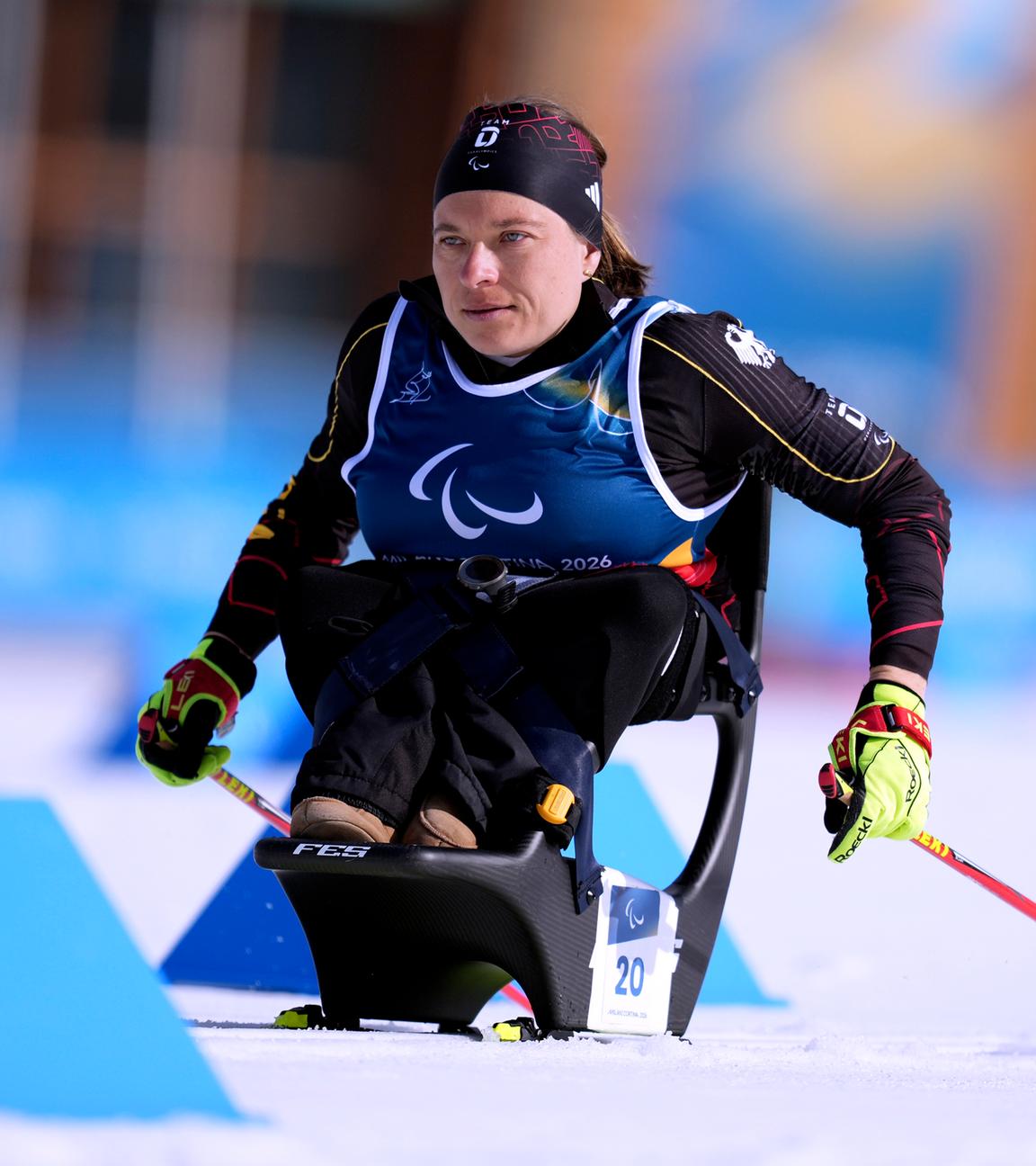 Anja Wicker (Deutschland) in Aktion. 