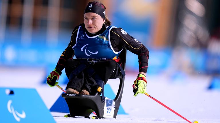 Anja Wicker (Deutschland) in Aktion. 