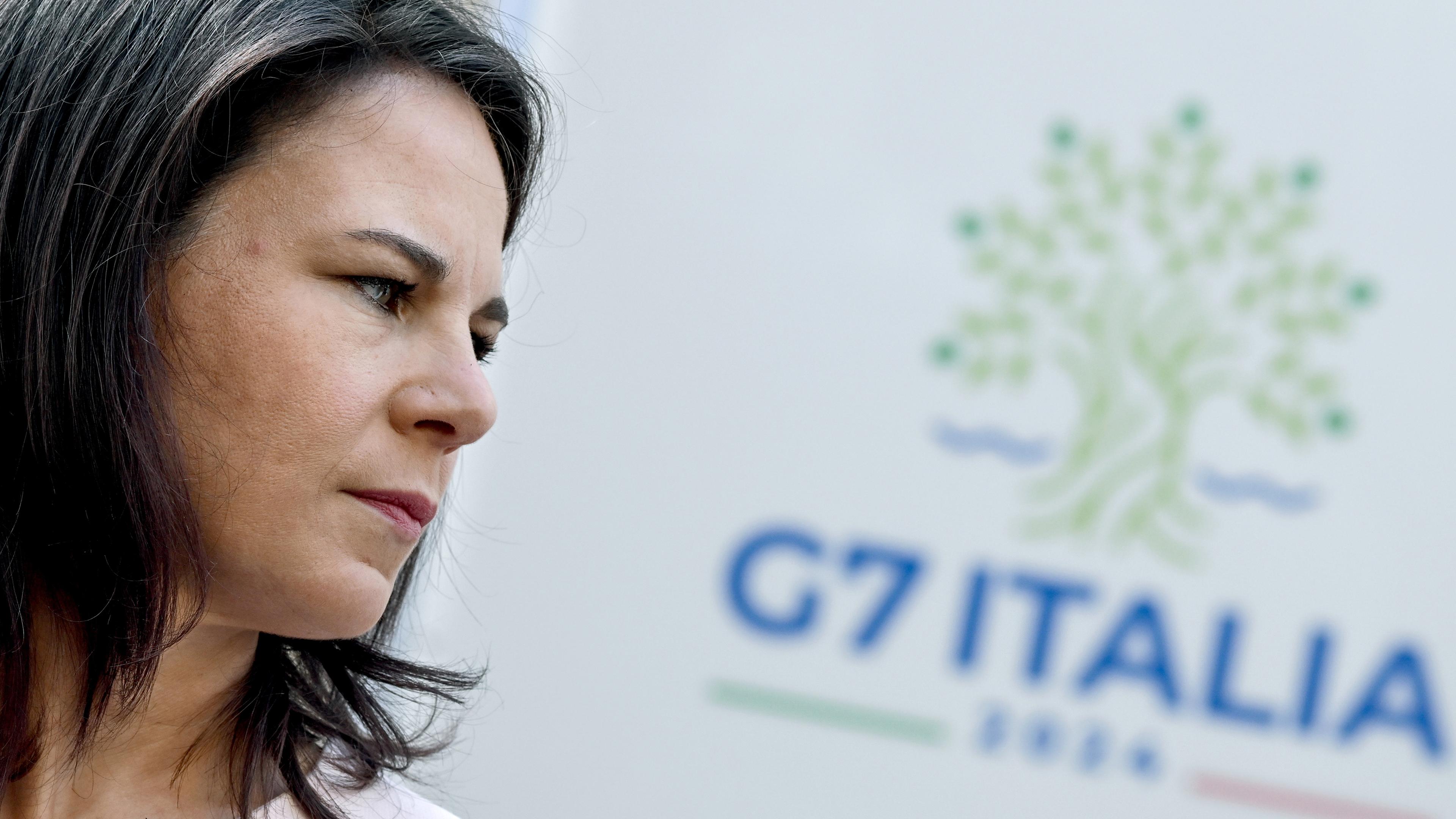 Annalena Baerbock, Bundesministerin des Auswärtigen beim Treffen der G7-Außenminister mam 18.04.2024.