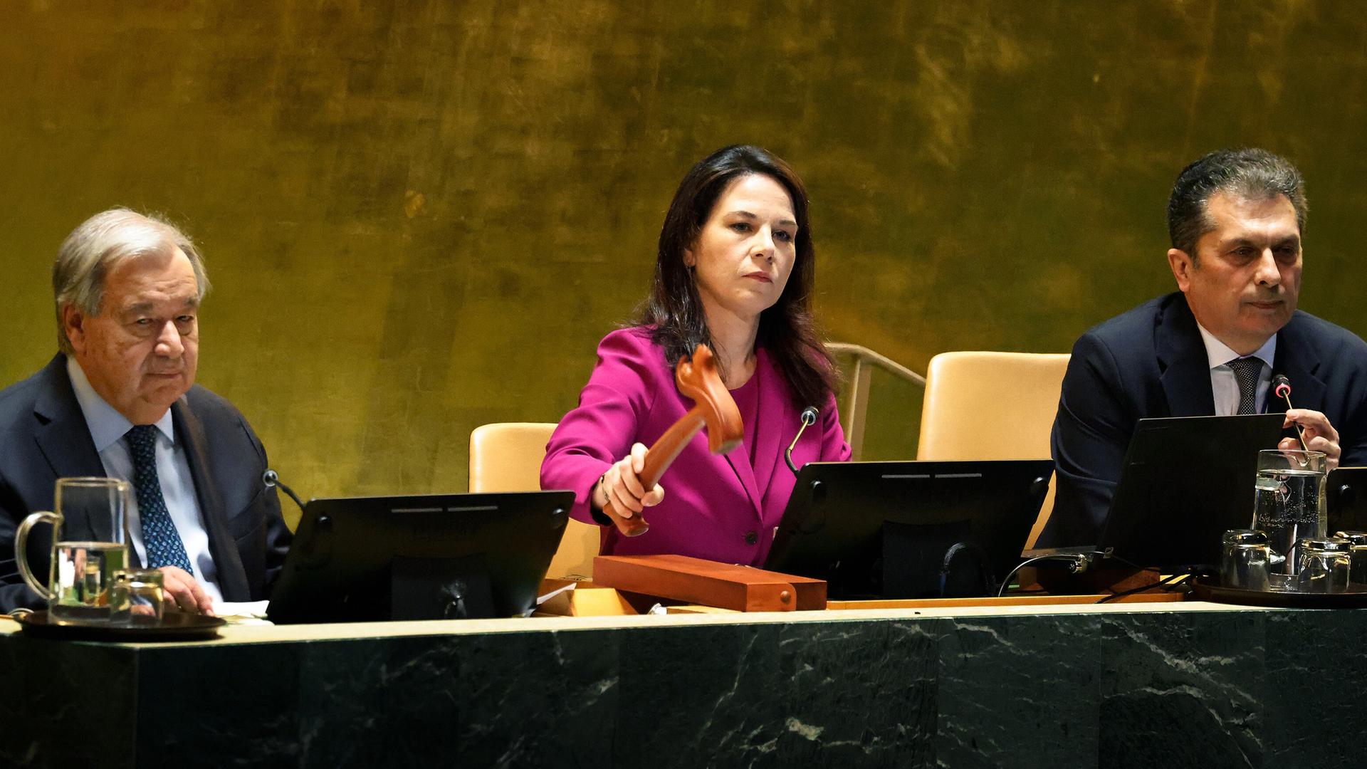 Annalena Baerbock während der 80. UN Generalversammlung am in New York am 23.09.2025.