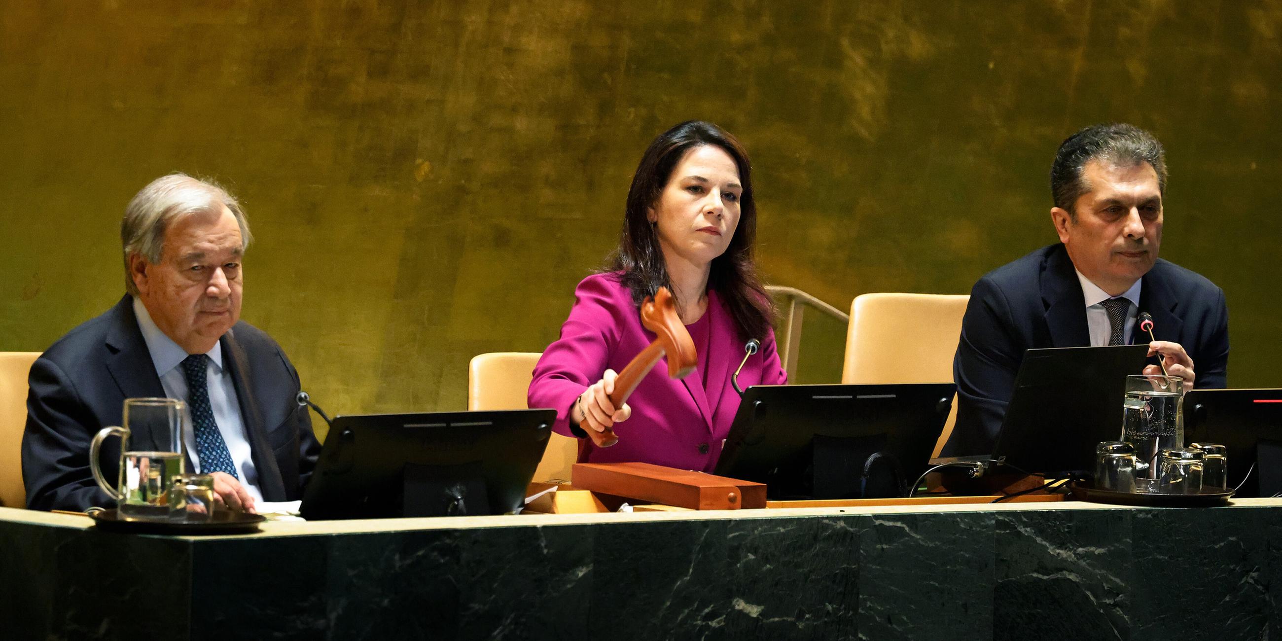 Annalena Baerbock während der 80. UN Generalversammlung am in New York am 23.09.2025.