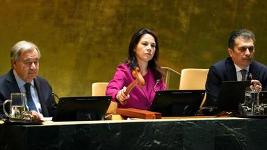 Annalena Baerbock während der 80. UN Generalversammlung am in New York am 23.09.2025.