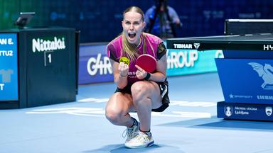 Annett Kaufmann, SV DJK Kolbermoor, Germany, gewinnt bei den Tischtennis-Europameisterschaften in Ljubljana, Slowenien, Silber. 