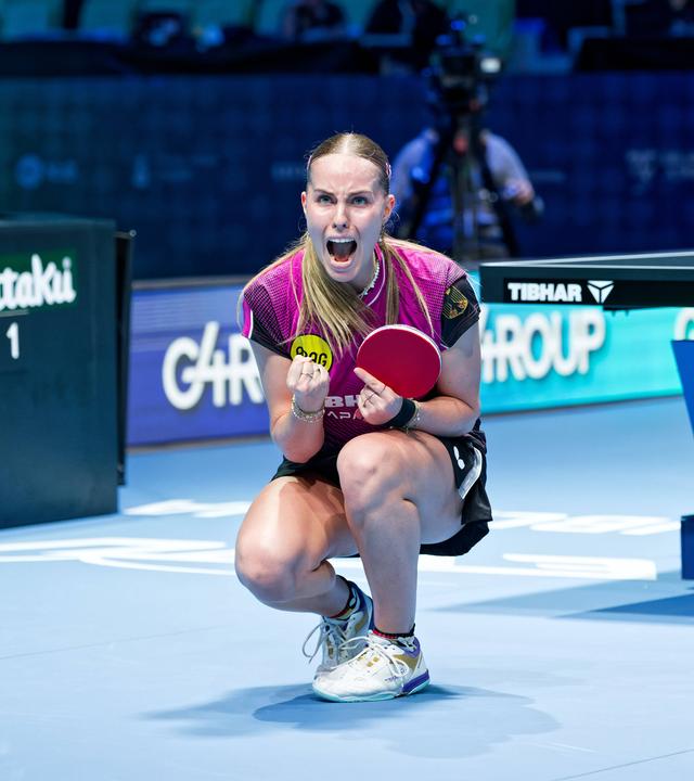 Annett Kaufmann, SV DJK Kolbermoor, Germany, gewinnt bei den Tischtennis-Europameisterschaften in Ljubljana, Slowenien, Silber. 