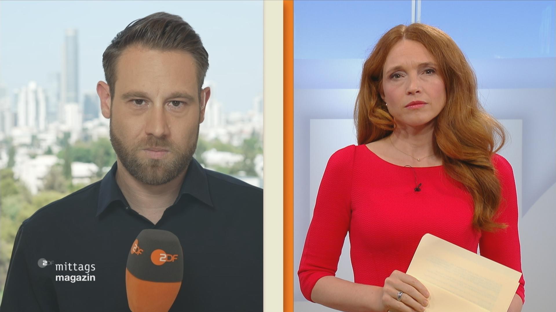 Reporter Anselm Stern im Gespräch mit Moderatiorin Mirjam Meinhardt 