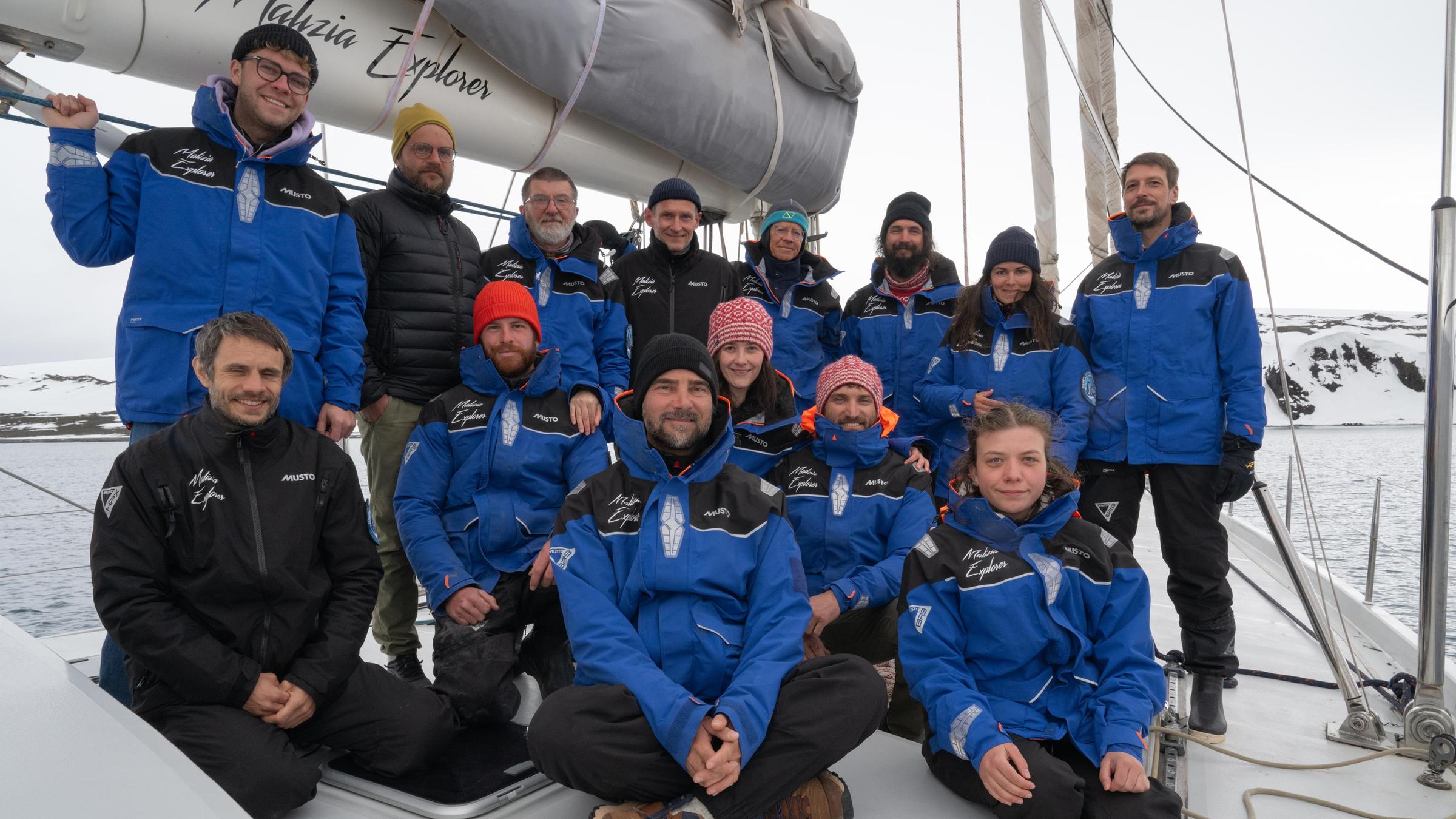 Ein Teamfoto der Antarktis-Mission