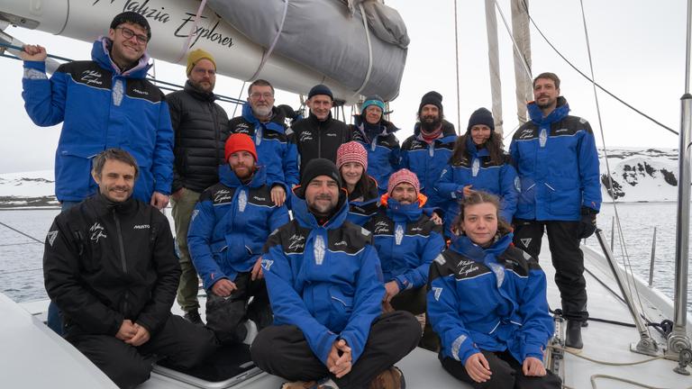 Ein Teamfoto der Antarktis-Mission