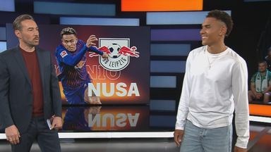 Leipzigs Mittelfeldspieler Antonio Nusa im Talk im aktuellen Sportstudio