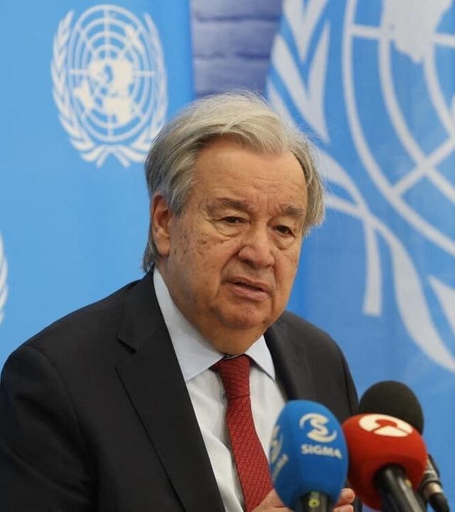 Antonio Guterres hält in Nordzypern eine Pressekonferenz ab